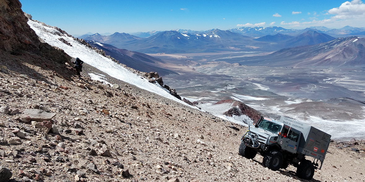 Unimog expedition team wins the world altitude record.