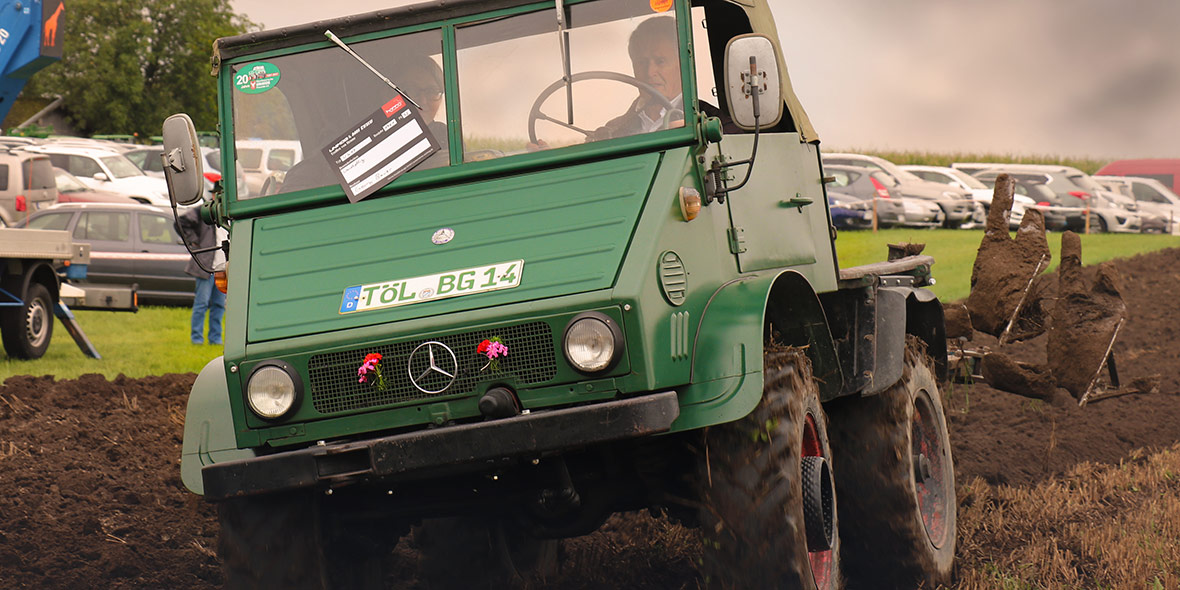 Unimog and MB-trac of all model years in Aufhofen, Bavaria.
